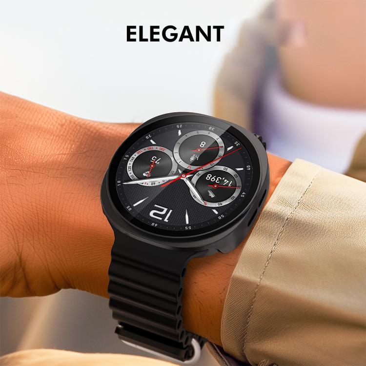 ENKAY Hat-Prince Schutzhülle aus gehärtetem Glas mit integriertem PC-Gehäuse, passend für Samsung Galaxy Watch8 44 mm und 40 mm
