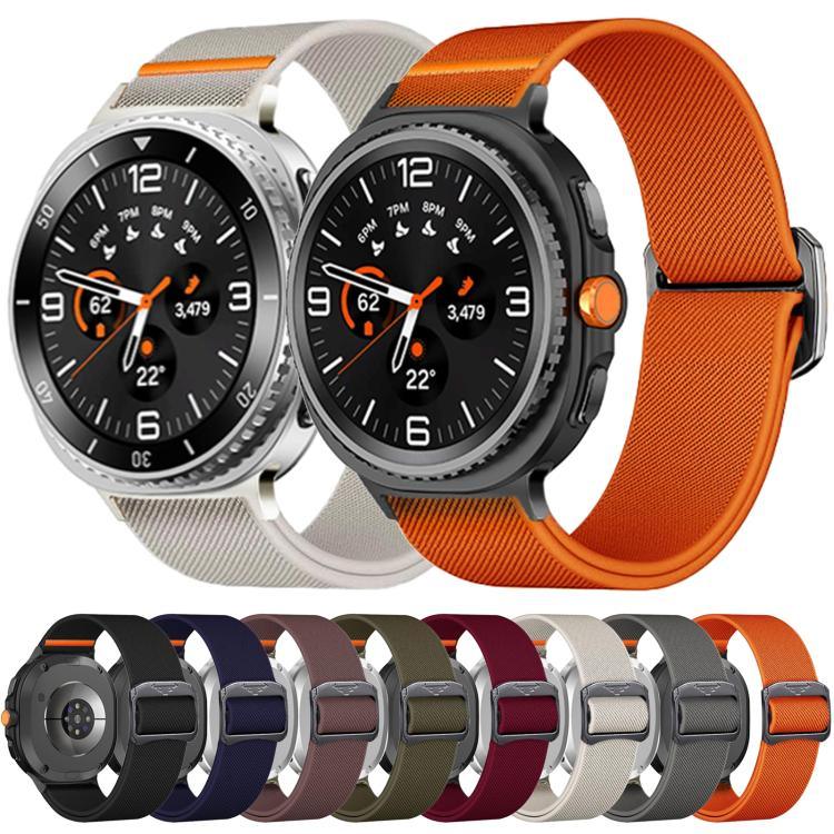Bull Bead Buckle Elastic Nylon Watch Band, For Samsung Galaxy Watch8 / Watch8 Classic