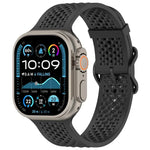 Atmungsaktives Silikon-Uhrenarmband mit Löchern, für Apple Watch 46 mm / 49 mm / 45 mm / 44 mm