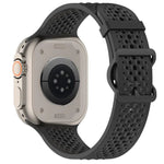 Atmungsaktives Silikon-Uhrenarmband mit Löchern, für Apple Watch 46 mm / 49 mm / 45 mm / 44 mm