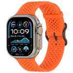 Atmungsaktives Silikon-Uhrenarmband mit Löchern, für Apple Watch 46 mm / 49 mm / 45 mm / 44 mm