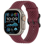 Atmungsaktives Silikon-Uhrenarmband mit Löchern, für Apple Watch 46 mm / 49 mm / 45 mm / 44 mm