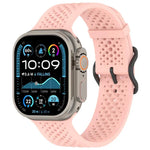 Atmungsaktives Silikon-Uhrenarmband mit Löchern, für Apple Watch 46 mm / 49 mm / 45 mm / 44 mm