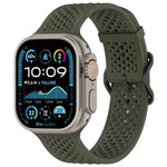 Atmungsaktives Silikon-Uhrenarmband mit Löchern, für Apple Watch 46 mm / 49 mm / 45 mm / 44 mm