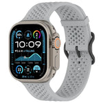 Atmungsaktives Silikon-Uhrenarmband mit Löchern, für Apple Watch 46 mm / 49 mm / 45 mm / 44 mm