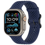 Atmungsaktives Silikon-Uhrenarmband mit Löchern, für Apple Watch 46 mm / 49 mm / 45 mm / 44 mm