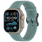 Atmungsaktives Silikon-Uhrenarmband mit Löchern, für Apple Watch 46 mm / 49 mm / 45 mm / 44 mm