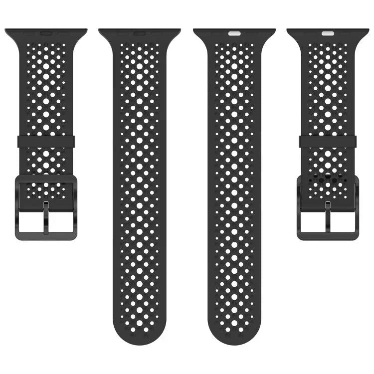 Atmungsaktives Silikon-Uhrenarmband mit Löchern, für Apple Watch 46 mm / 49 mm / 45 mm / 44 mm