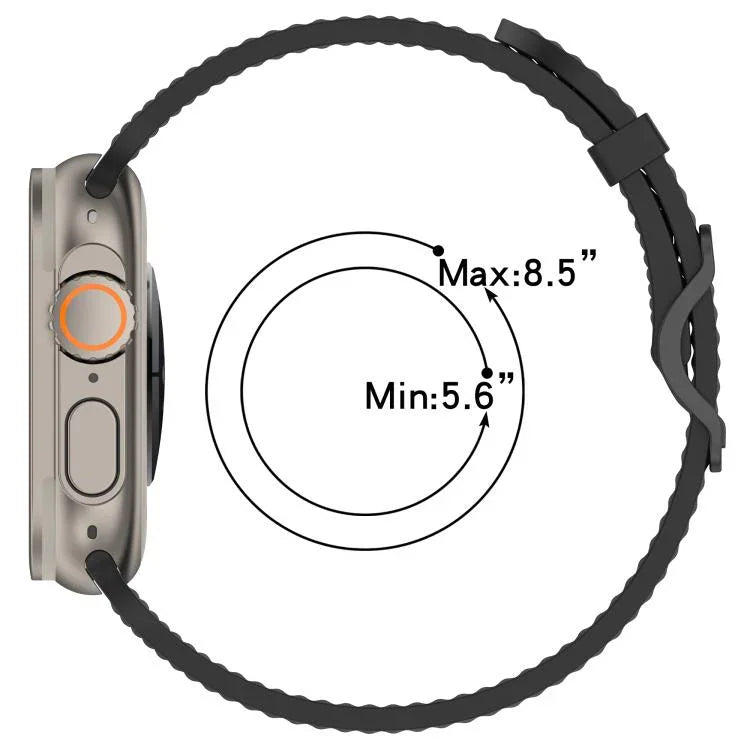 Atmungsaktives Silikon-Uhrenarmband mit Löchern, für Apple Watch 46 mm / 49 mm / 45 mm / 44 mm