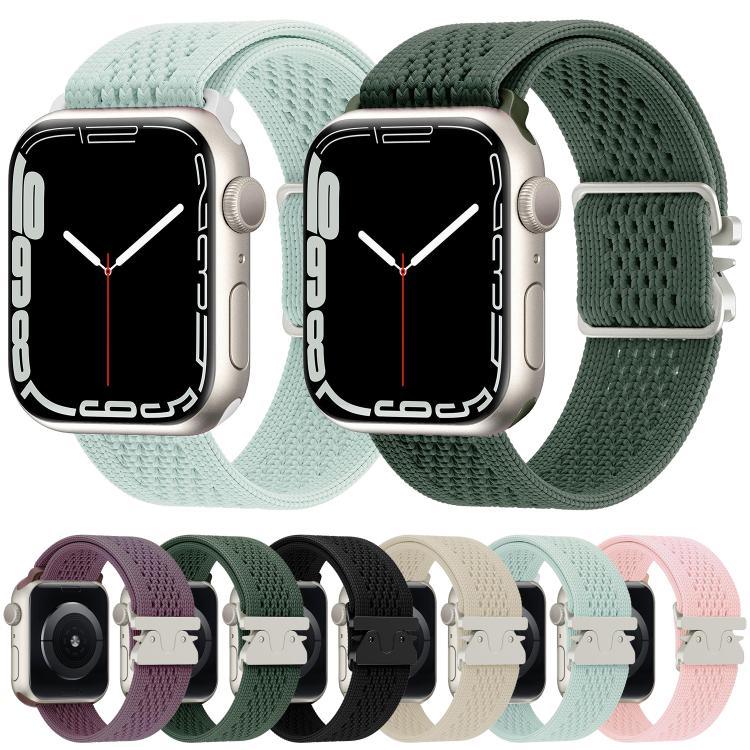 Uhrenarmband aus gestricktem Nylon mit Fallschirmschnalle, passend für Apple Watch 46 mm / 49 mm / 45 mm / 44 mm und 42 mm / 41 mm / 40 mm / 38 mm
