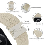 Uhrenarmband aus gestricktem Nylon mit Fallschirmschnalle, passend für Apple Watch 46 mm / 49 mm / 45 mm / 44 mm und 42 mm / 41 mm / 40 mm / 38 mm