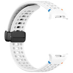 Magnetic Black Buckle Breathable Stitched Silicone Watch Band, For Samsung Galaxy Watch8 / Watch8 Classic