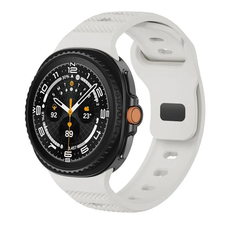 Schwarzes Silikonarmband mit Punktmuster und Dornschließe, passend für Samsung Galaxy Watch8 / Watch8 Classic