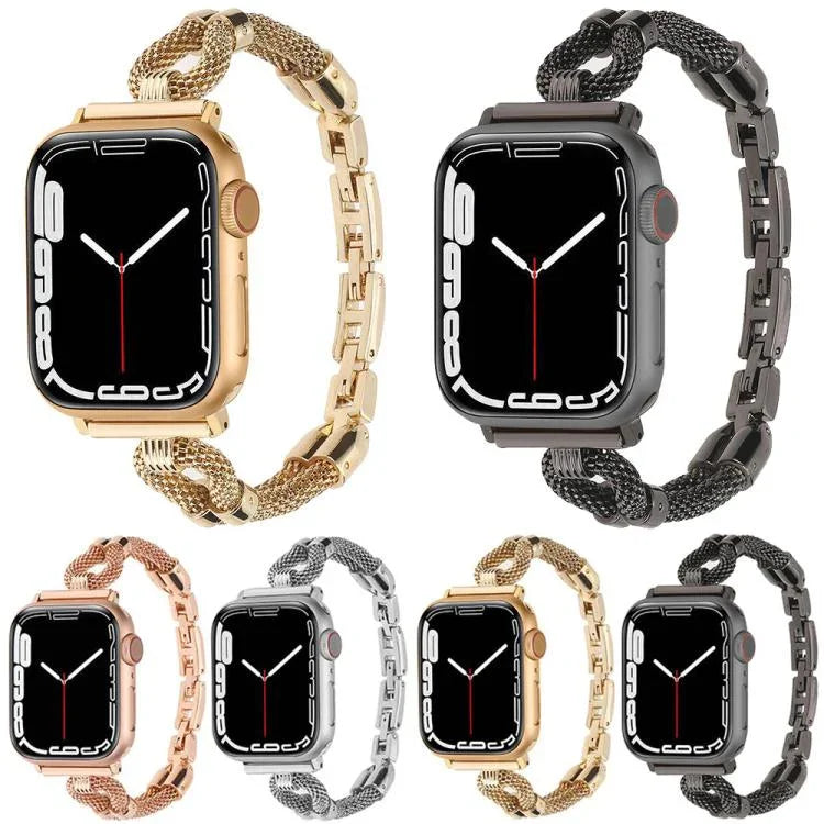 Kupferfarbenes Metallarmband für Apple Watch (46 mm / 49 mm / 45 mm / 44 mm, 42 mm / 41 mm / 40 mm / 38 mm)