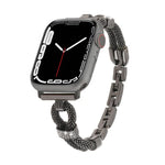 Metallarmband mit Kupferkette und Diamanten, passend für Apple Watch 46 mm / 49 mm / 45 mm / 44 mm und 42 mm / 41 mm / 40 mm / 38 mm