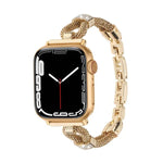 Metallarmband mit Kupferkette und Diamanten, passend für Apple Watch 46 mm / 49 mm / 45 mm / 44 mm und 42 mm / 41 mm / 40 mm / 38 mm