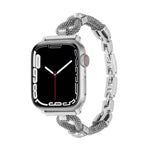 Metallarmband mit Kupferkette und Diamanten, passend für Apple Watch 46 mm / 49 mm / 45 mm / 44 mm und 42 mm / 41 mm / 40 mm / 38 mm