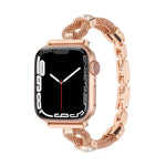 Metallarmband mit Kupferkette und Diamanten, passend für Apple Watch 46 mm / 49 mm / 45 mm / 44 mm und 42 mm / 41 mm / 40 mm / 38 mm