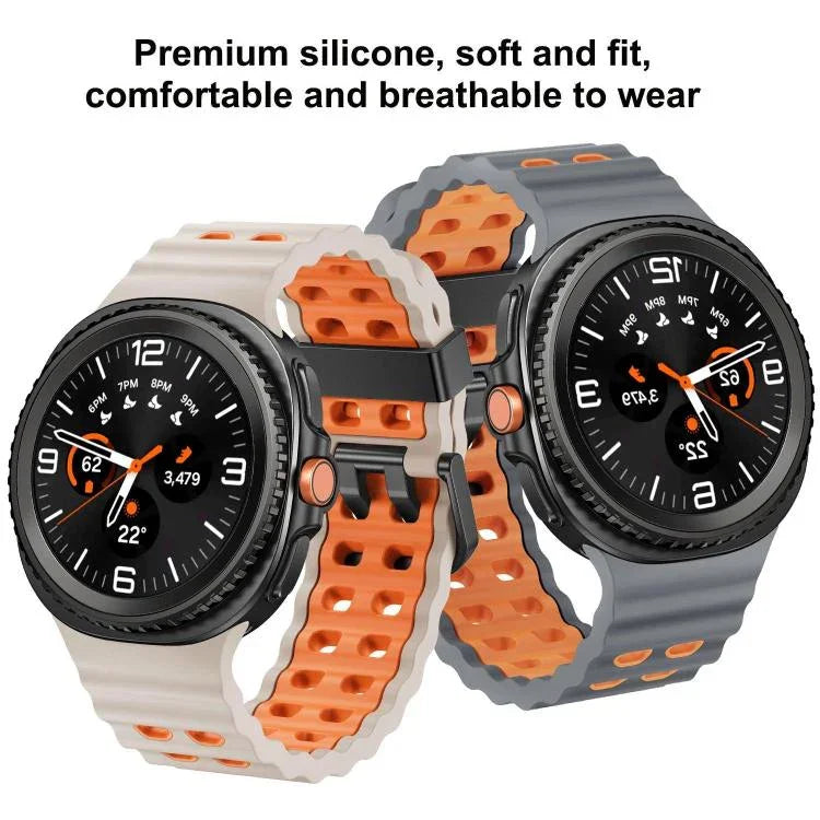 Ocean Style Silikon-Uhrenarmband mit Schnellverschluss in zwei Farben, passend für Samsung Galaxy Watch8 / Watch8 Classic