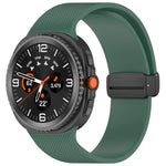 Small Plaid Texture Magnetic Buckle Silicone Watch Band, For Samsung Galaxy Watch8 / Watch8 Classic