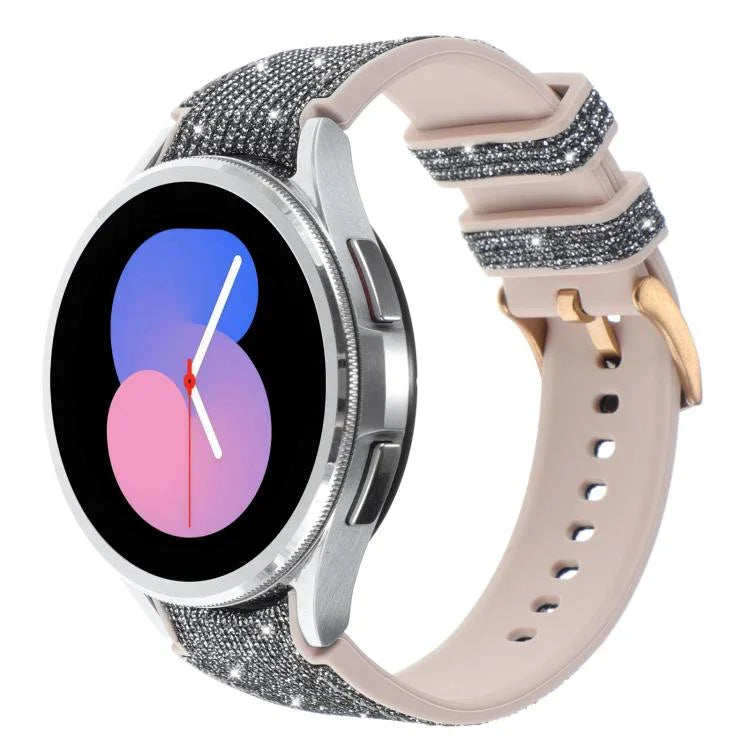 Glitzerndes Silikon-Hybrid-Lederarmband für Samsung Galaxy Watch 7 (40/44 mm)