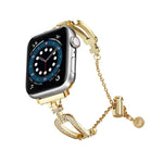 U-förmiges Diamantarmband aus Zinklegierung, passend für Apple Watch 46 mm / 49 mm / 45 mm / 44 mm und 42 mm / 41 mm / 40 mm / 38 mm