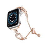U-förmiges Diamantarmband aus Zinklegierung, passend für Apple Watch 46 mm / 49 mm / 45 mm / 44 mm und 42 mm / 41 mm / 40 mm / 38 mm