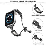 U-förmiges Diamantarmband aus Zinklegierung, passend für Apple Watch 46 mm / 49 mm / 45 mm / 44 mm und 42 mm / 41 mm / 40 mm / 38 mm