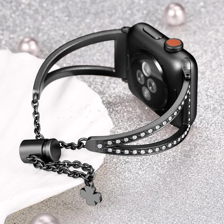 V-förmiges Diamant-Uhrenarmband aus Zinklegierung, für Apple Watch 46 mm / 49 mm / 45 mm / 44 mm, für Apple Watch 42 mm / 41 mm / 40 mm / 38 mm