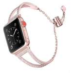 V-förmiges Diamant-Uhrenarmband aus Zinklegierung, für Apple Watch 46 mm / 49 mm / 45 mm / 44 mm, für Apple Watch 42 mm / 41 mm / 40 mm / 38 mm