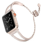V-förmiges Diamant-Uhrenarmband aus Zinklegierung, für Apple Watch 46 mm / 49 mm / 45 mm / 44 mm, für Apple Watch 42 mm / 41 mm / 40 mm / 38 mm
