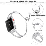 V-förmiges Diamant-Uhrenarmband aus Zinklegierung, für Apple Watch 46 mm / 49 mm / 45 mm / 44 mm, für Apple Watch 42 mm / 41 mm / 40 mm / 38 mm