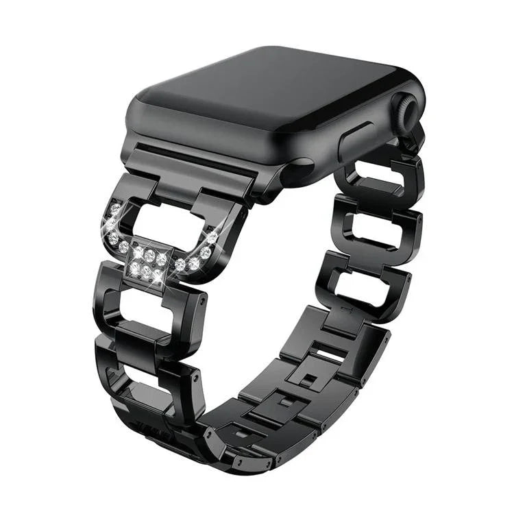 Quadratisches Diamant-Uhrenarmband aus Zinklegierung, passend für Apple Watch 46 mm / 49 mm / 45 mm / 44 mm, für Apple Watch 42 mm / 41 mm / 40 mm / 38 mm