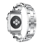 Quadratisches Diamant-Uhrenarmband aus Zinklegierung, passend für Apple Watch 46 mm / 49 mm / 45 mm / 44 mm, für Apple Watch 42 mm / 41 mm / 40 mm / 38 mm