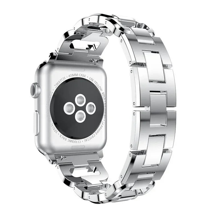 Quadratisches Diamant-Uhrenarmband aus Zinklegierung, passend für Apple Watch 46 mm / 49 mm / 45 mm / 44 mm, für Apple Watch 42 mm / 41 mm / 40 mm / 38 mm