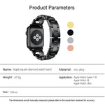 Quadratisches Diamant-Uhrenarmband aus Zinklegierung, passend für Apple Watch 46 mm / 49 mm / 45 mm / 44 mm, für Apple Watch 42 mm / 41 mm / 40 mm / 38 mm