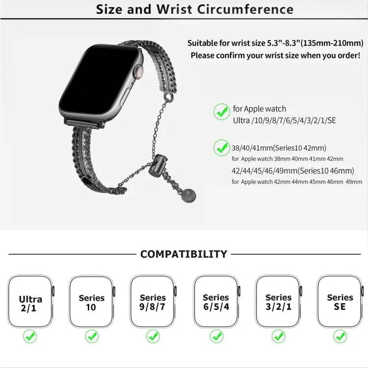 Armband „Liebe“ aus weißer Zinklegierung, passend für Apple Watch 46 mm / 49 mm / 45 mm / 44 mm und 42 mm / 41 mm / 40 mm / 38 mm