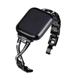 Uhrenarmband aus Zinklegierung mit gekreuzten Diamanten, passend für Apple Watch 46 mm / 49 mm / 45 mm / 44 mm und 42 mm / 41 mm / 40 mm / 38 mm