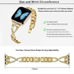 Uhrenarmband aus Zinklegierung mit gekreuzten Diamanten, passend für Apple Watch 46 mm / 49 mm / 45 mm / 44 mm und 42 mm / 41 mm / 40 mm / 38 mm
