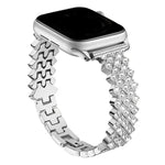 Uhrenarmband aus Zinklegierung mit rautenförmigem Diamantmuster, passend für Apple Watch 46 mm / 49 mm / 45 mm / 44 mm und 42 mm / 41 mm / 40 mm / 38 mm