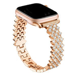 Uhrenarmband aus Zinklegierung mit rautenförmigem Diamantmuster, passend für Apple Watch 46 mm / 49 mm / 45 mm / 44 mm und 42 mm / 41 mm / 40 mm / 38 mm