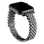 Uhrenarmband aus Zinklegierung mit rautenförmigem Diamantmuster, passend für Apple Watch 46 mm / 49 mm / 45 mm / 44 mm und 42 mm / 41 mm / 40 mm / 38 mm