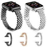 Uhrenarmband aus Zinklegierung mit rautenförmigem Diamantmuster, passend für Apple Watch 46 mm / 49 mm / 45 mm / 44 mm und 42 mm / 41 mm / 40 mm / 38 mm