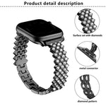 Uhrenarmband aus Zinklegierung mit rautenförmigem Diamantmuster, passend für Apple Watch 46 mm / 49 mm / 45 mm / 44 mm und 42 mm / 41 mm / 40 mm / 38 mm