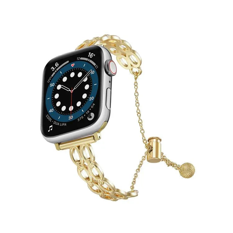 Doppelring-Kette, Uhrenarmband aus Zinklegierung, für Apple Watch 46 mm / 49 mm / 45 mm / 44 mm, für Apple Watch 42 mm / 41 mm / 40 mm / 38 mm