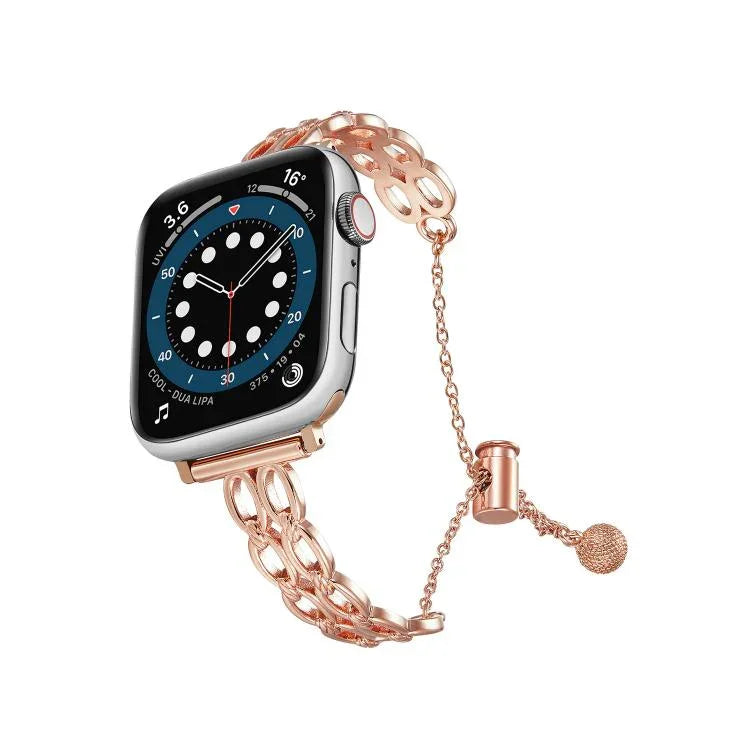 Doppelring-Kette, Uhrenarmband aus Zinklegierung, für Apple Watch 46 mm / 49 mm / 45 mm / 44 mm, für Apple Watch 42 mm / 41 mm / 40 mm / 38 mm