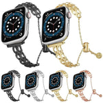 Doppelring-Kette, Uhrenarmband aus Zinklegierung, für Apple Watch 46 mm / 49 mm / 45 mm / 44 mm, für Apple Watch 42 mm / 41 mm / 40 mm / 38 mm
