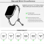 Uhrenarmband aus Zinklegierung mit vierblättrigem Kleeblatt-Motiv und Diamanten, passend für Apple Watch 46 mm / 49 mm / 45 mm / 44 mm und 42 mm / 41 mm / 40 mm / 38 mm