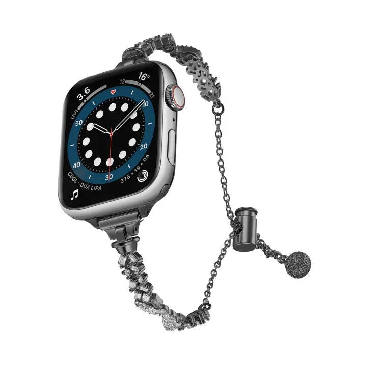 Uhrenarmband „Wings Crushed Diamonds“ aus Zinklegierung, passend für Apple Watch 46 mm / 49 mm / 45 mm / 44 mm und 42 mm / 41 mm / 40 mm / 38 mm