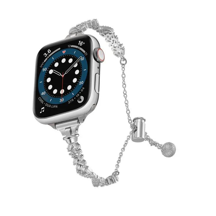 Uhrenarmband „Wings Crushed Diamonds“ aus Zinklegierung, passend für Apple Watch 46 mm / 49 mm / 45 mm / 44 mm und 42 mm / 41 mm / 40 mm / 38 mm